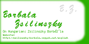 borbala zsilinszky business card